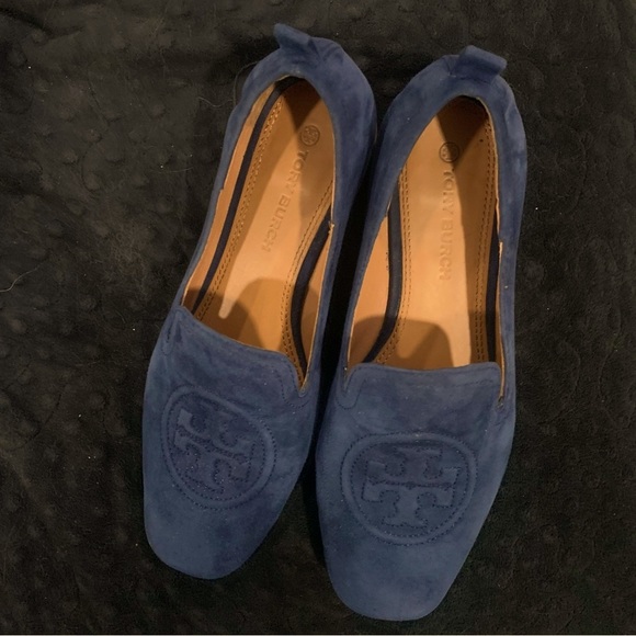 Tory Burch Blue Suede Loafers - Picture 7 of 13